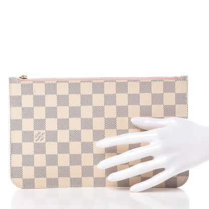 Louis Vuitton Damier Azur Neverfull MM GM Pochette Rose Ballerine 2 of 7