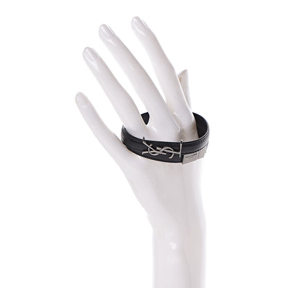 Saint Laurent Calfskin Opyum Double Wrap Bracelet M Black 2 of 5
