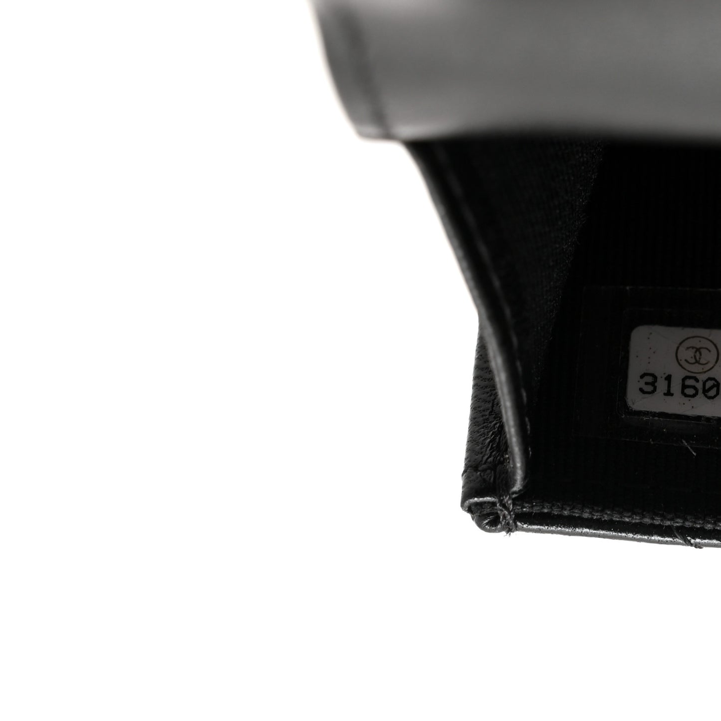 Lambskin Quilted CC Hook Card Holder Black