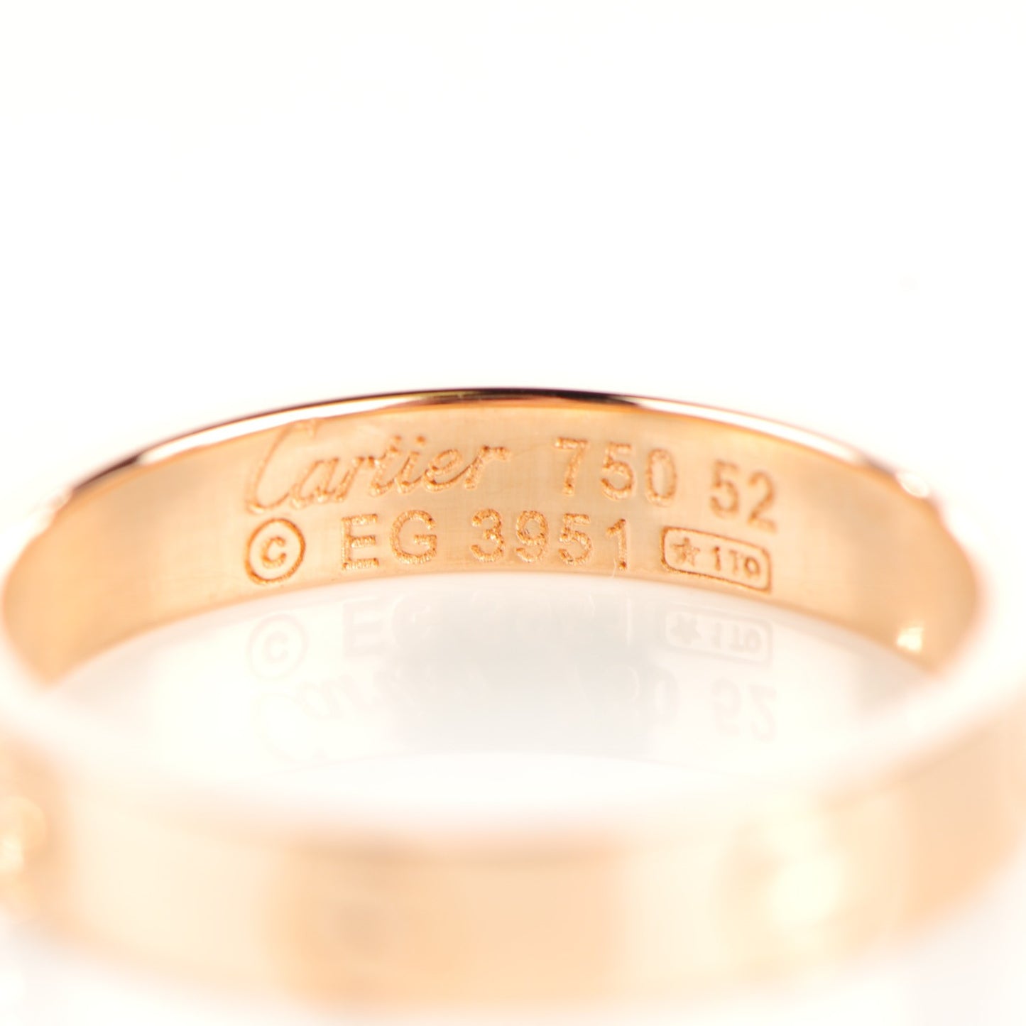 18K Pink Gold 4mm LOVE Wedding Band Ring 52 6