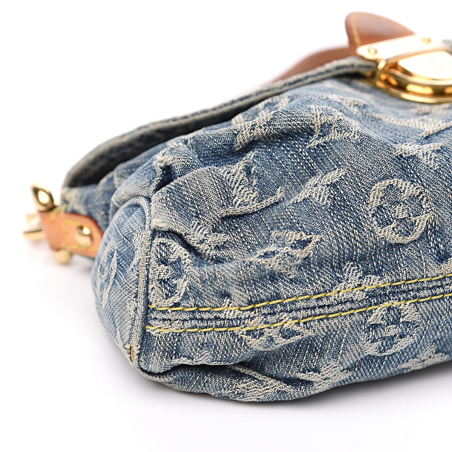 Monogram Denim Mini Pleaty Blue