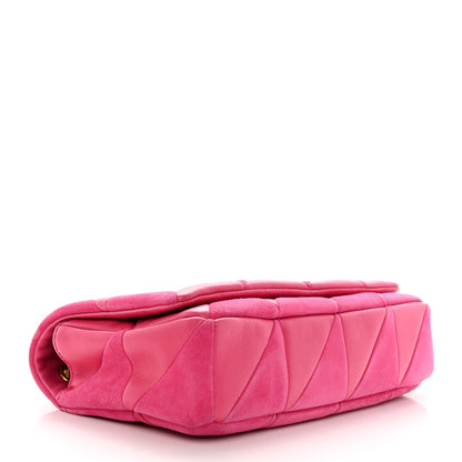 Saint Laurent Lambskin Suede Patchwork Monogram Medium Jamie Fuchsia 4 of 20