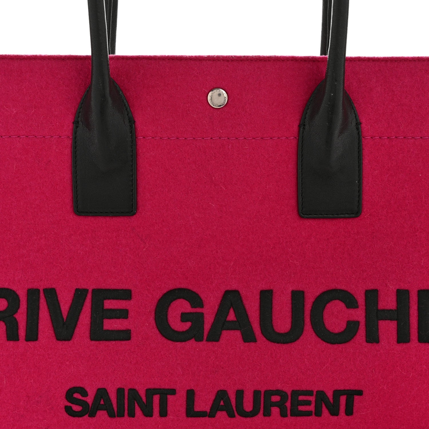 Saint Laurent Wool Rive Gauche Tote Fuchsia 8 of 14