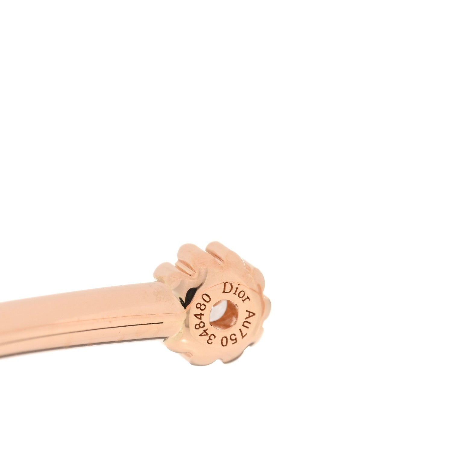 Christian Dior 18K Rose Gold Diamond Pink Opal Rose Des Vents Cuff Bracelet 3 of 4