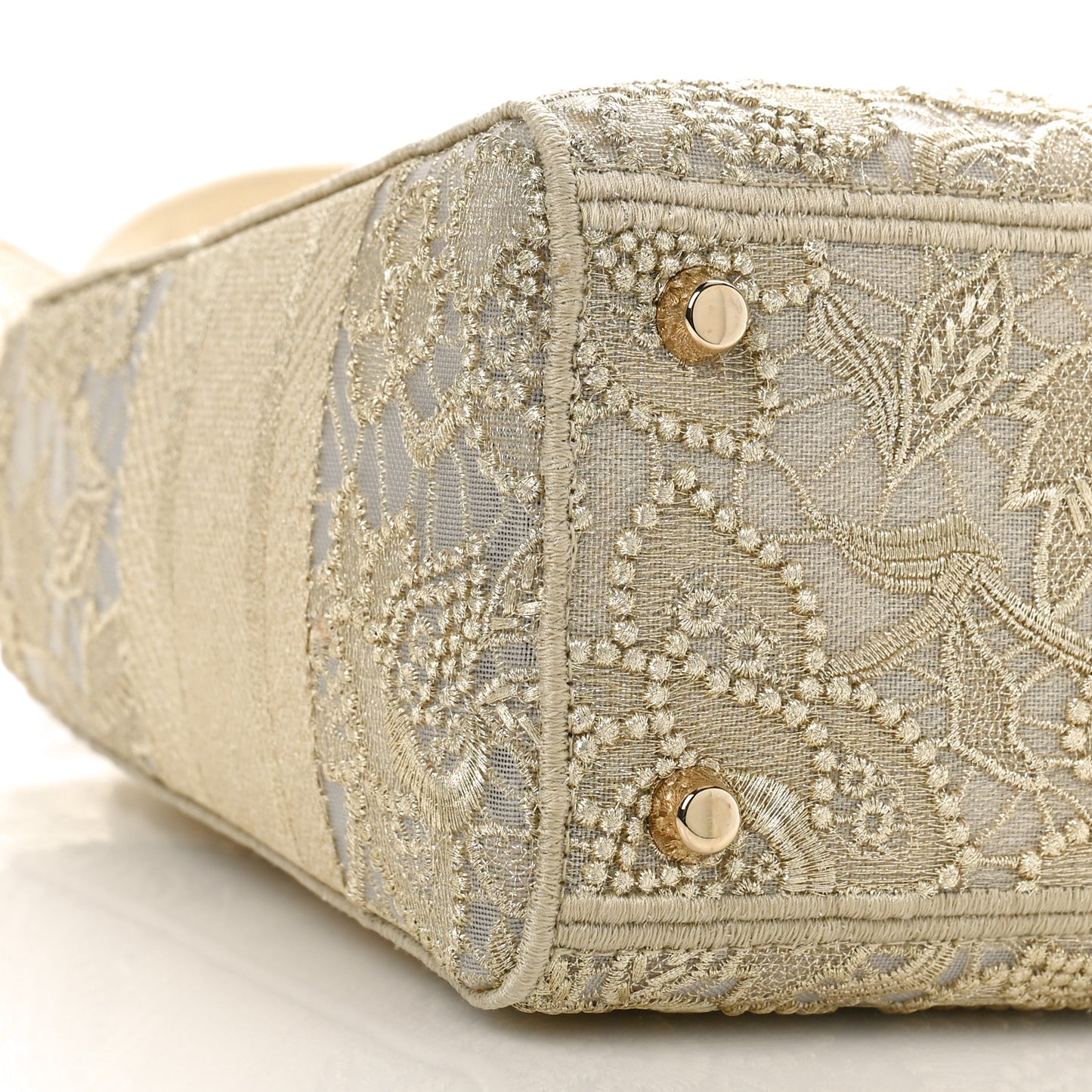 Transparent Metallic Embroidered Mesh Macrame Lady D-Lite Gold