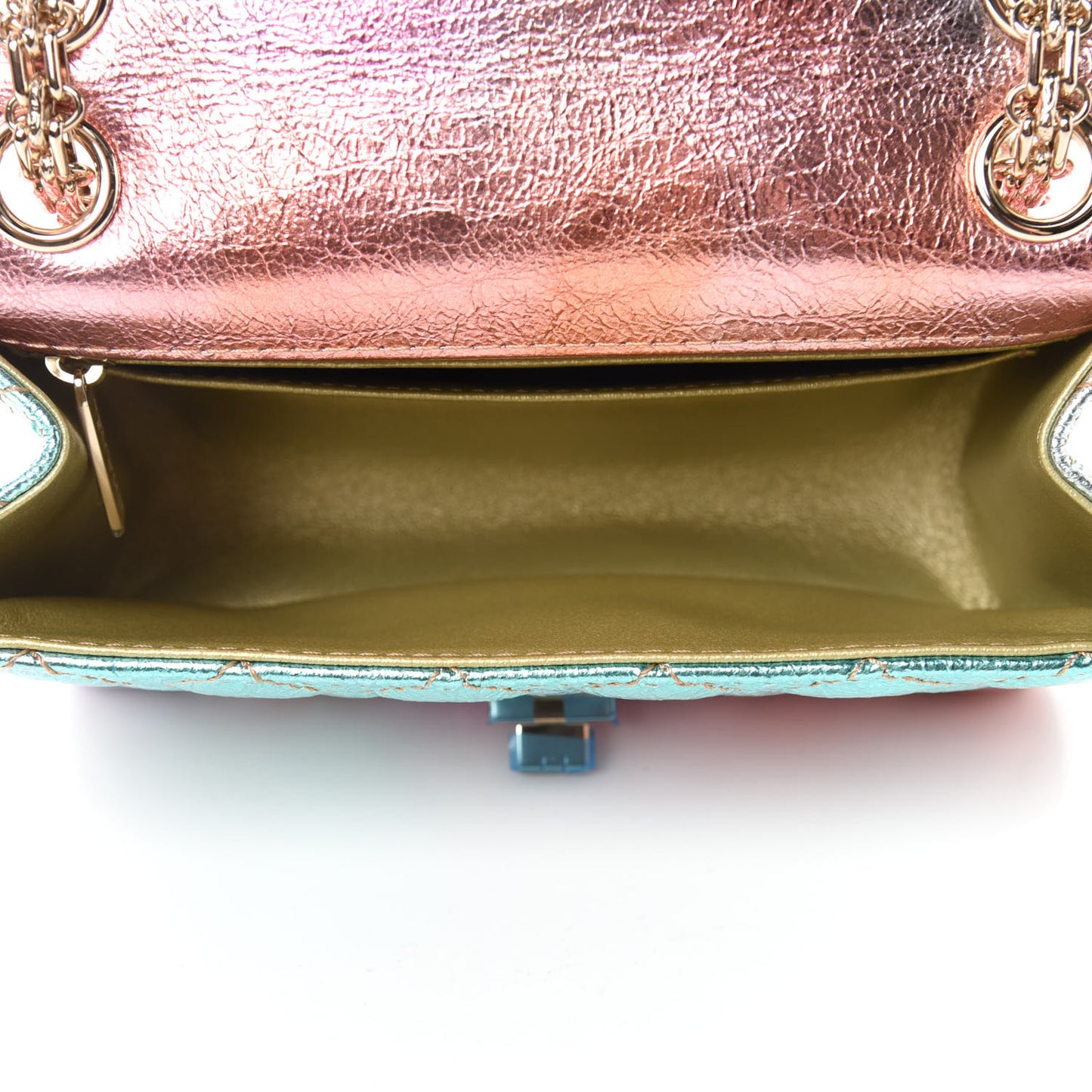 Metallic Goatskin Quilted Mini 2.55 Reissue Flap Multicolor