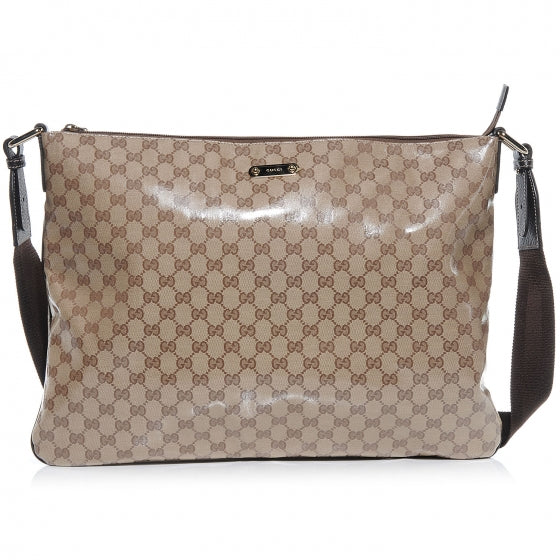 Crystal Monogram Messenger Bag Brown
