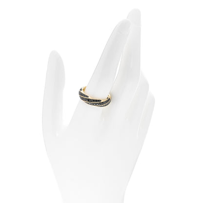 David Yurman 18K Yellow Gold Black Diamond 6mm Cable Edge Band Ring 59 8.75 2 of 4