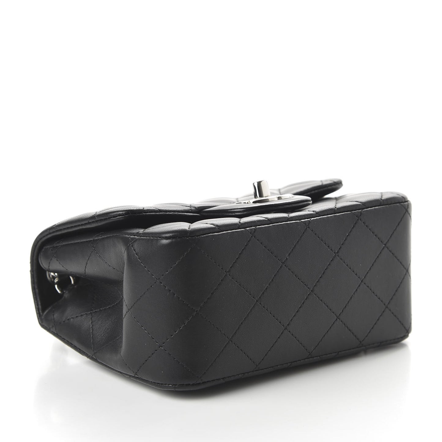 Lambskin Quilted Mini Square Flap Black