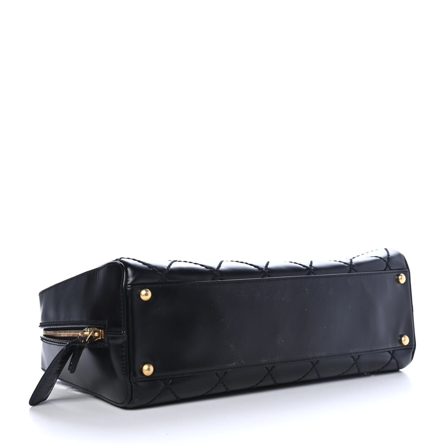 Calfskin Stitch Surpique Bowler Black