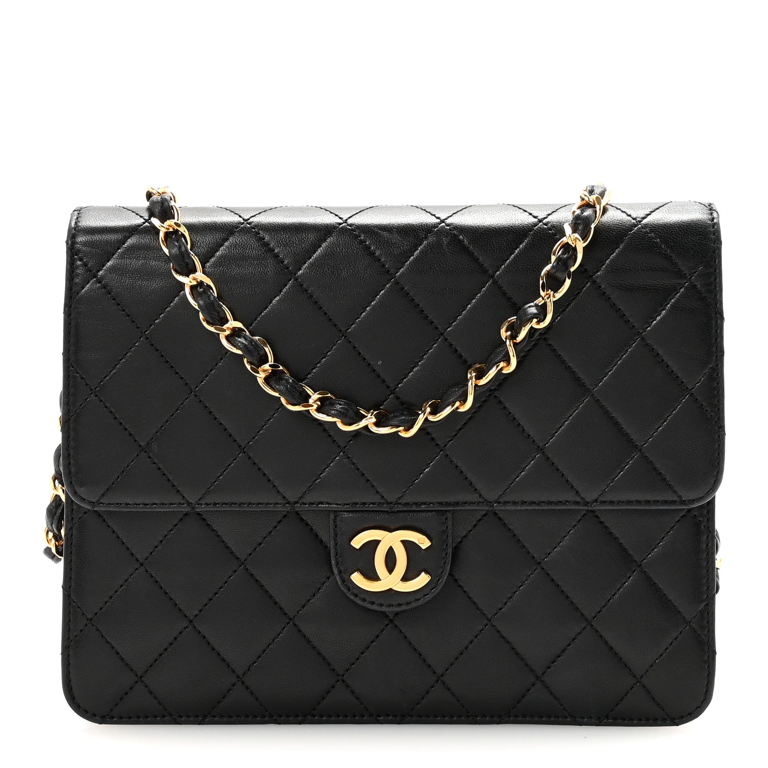 Chanel Lambskin Quilted Small Single Flap Bag Black 1 of 11