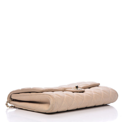 Chanel Caviar Quilted Clutch With Chain Flap Beige 4 of 14