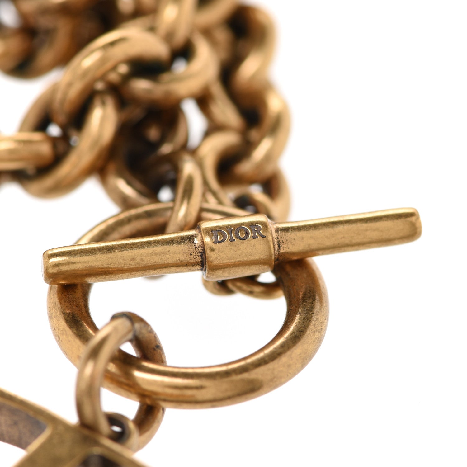 Christian Dior Metal 30 Montaigne Necklace Aged Gold 5 of 6