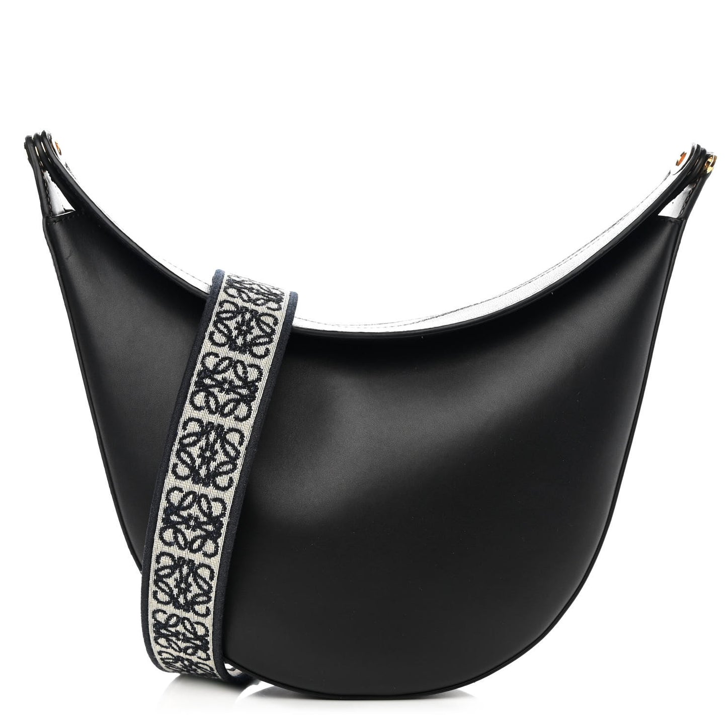 Satin Calfskin Jacquard Luna Bag Black