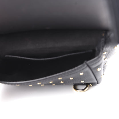Burberry Soft Grain Calfskin Studded Baby Bridle Saddle Bag Black 5 of 13