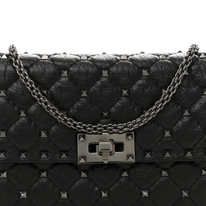 Valentino Garavani Craquele Nappa Rockstud Spike Wallet on Chain Black 7 of 13