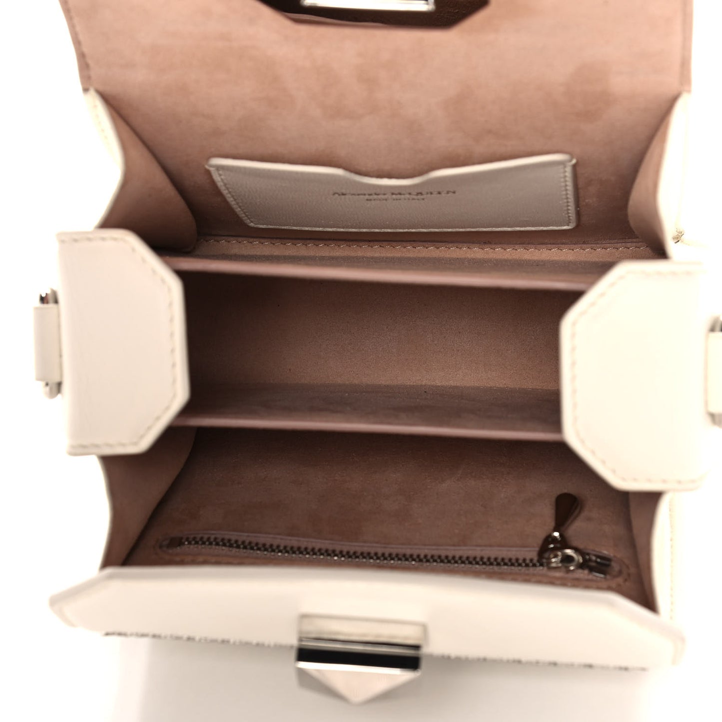Calfskin Box Shoulder Bag 16 Cream