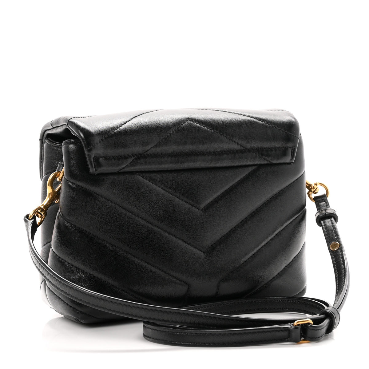 Saint Laurent Calfskin Y Quilted Monogram Toy Loulou Crossbody Bag Black 3 of 10