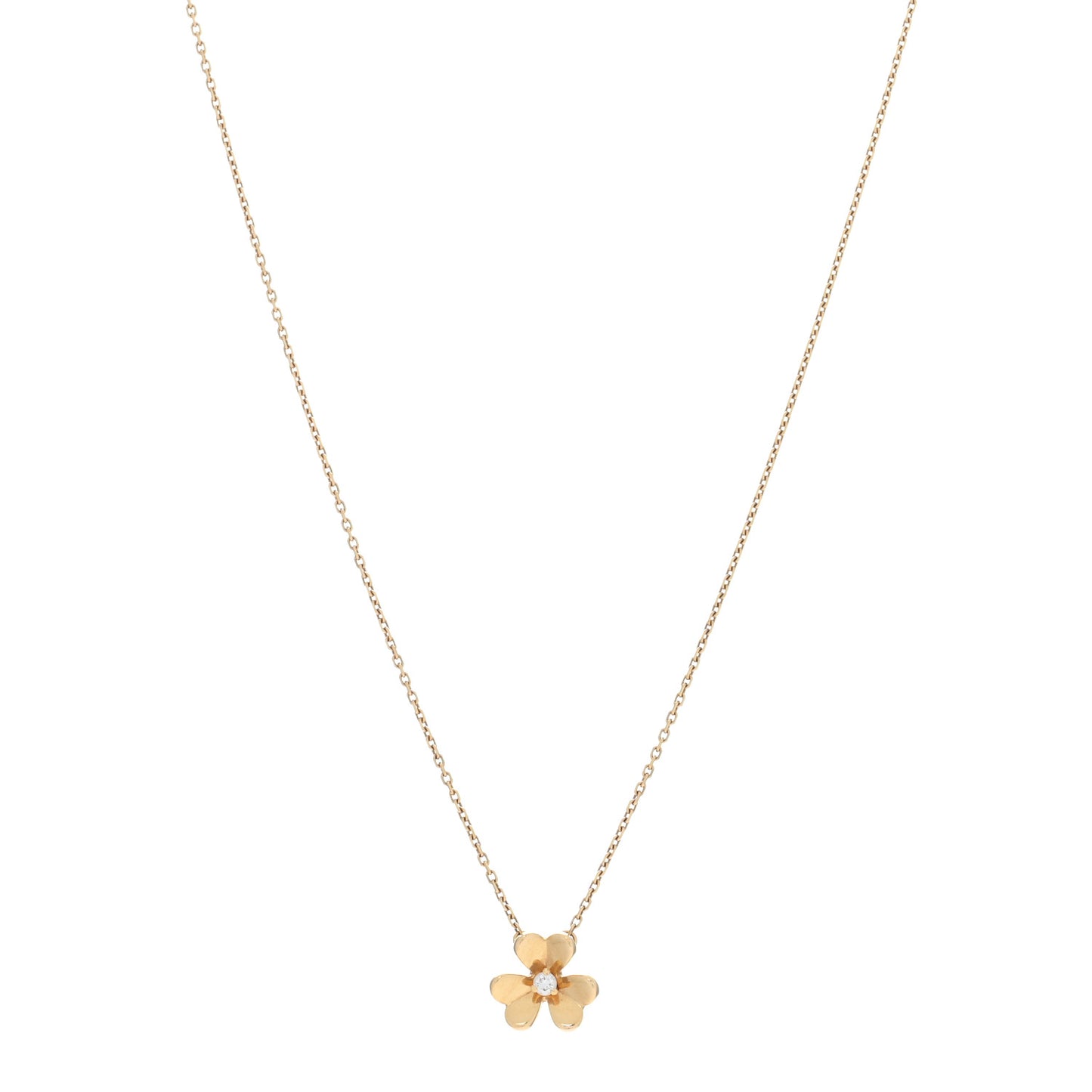 VAN CLEEF & ARPELS 18K Yellow Gold Diamond Mini Frivole Pendant Necklace