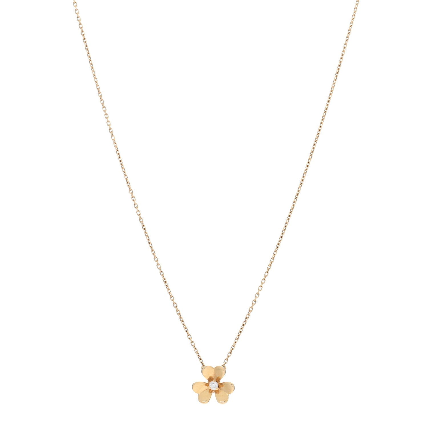 Van Cleef & Arpels VAN CLEEF & ARPELS 18K Yellow Gold Diamond Mini Frivole Pendant Necklace 1 of 4