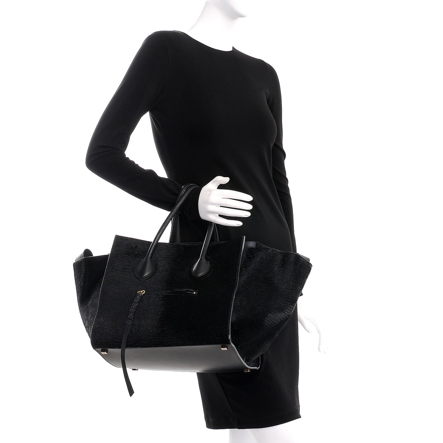 Astrakhan Pony Hair Medium Phantom Luggage Black