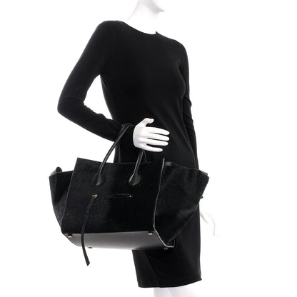Celine Astrakhan Pony Hair Medium Phantom Luggage Black 2 of 13