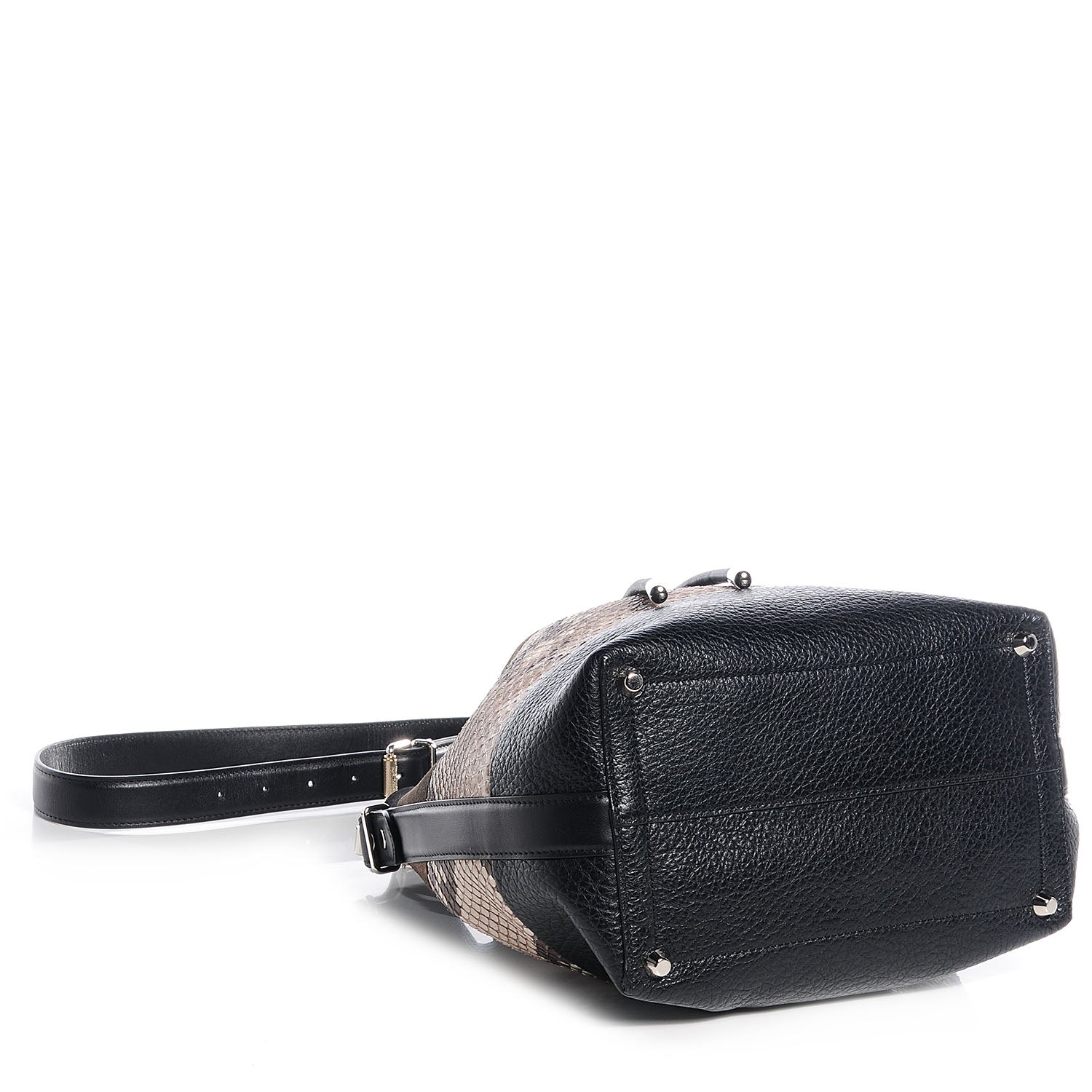 Proenza Schouler Suede Watersnake Medium Bucket Bag Black 4 of 9