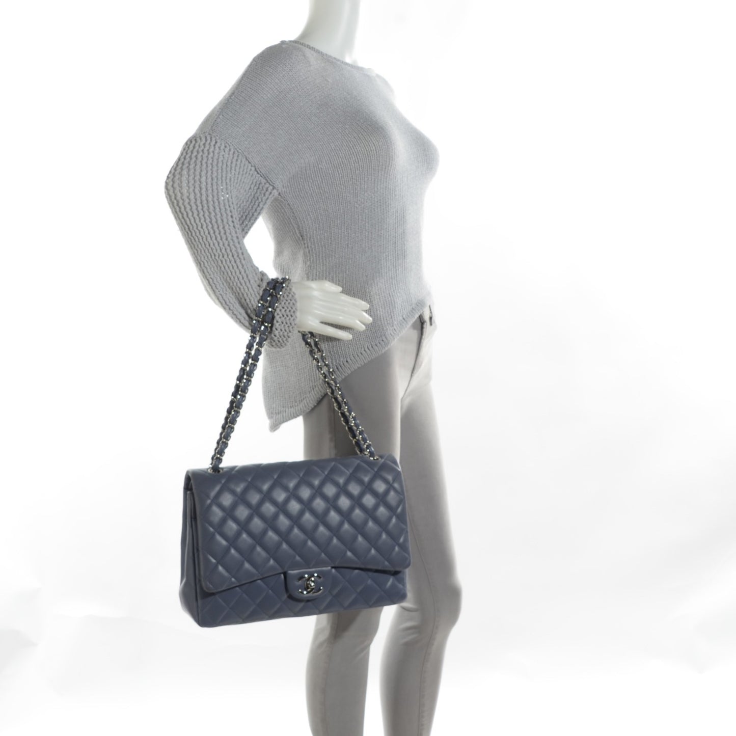 Lambskin Quilted Maxi Double Flap Purple