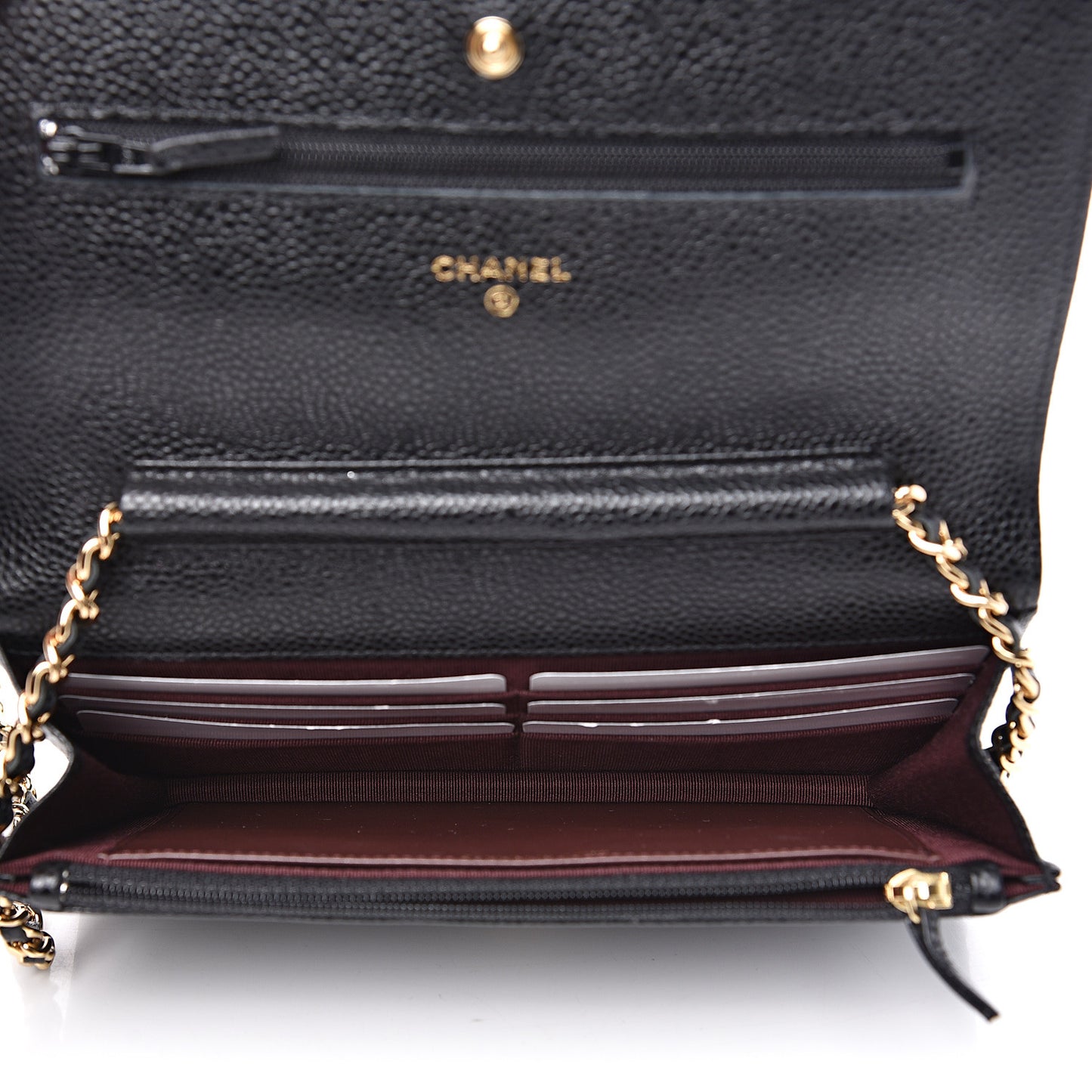 Caviar Quilted Wallet On Chain WOC Black