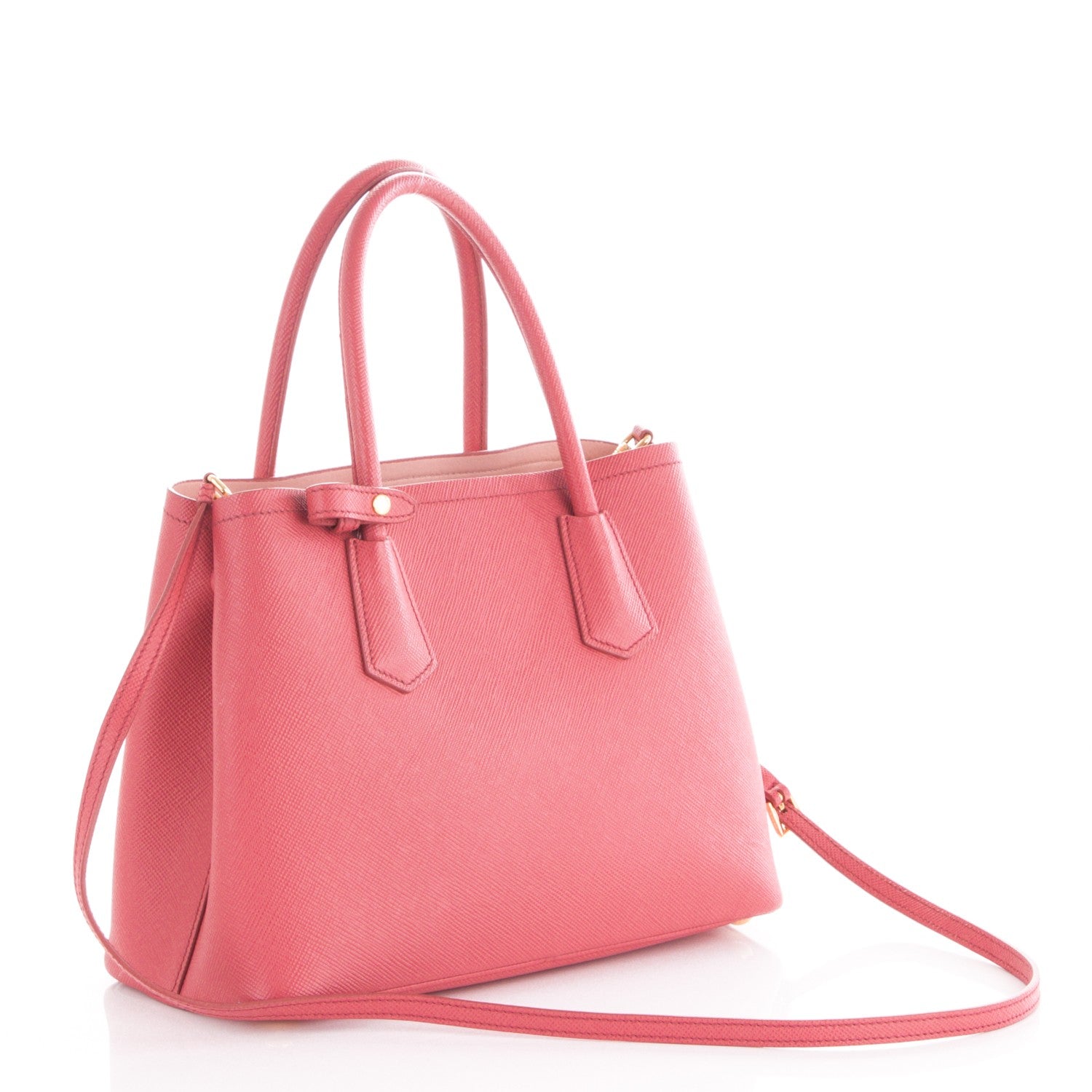 Prada Saffiano Cuir Small Double Bag Tamaris Pesca 2 of 7
