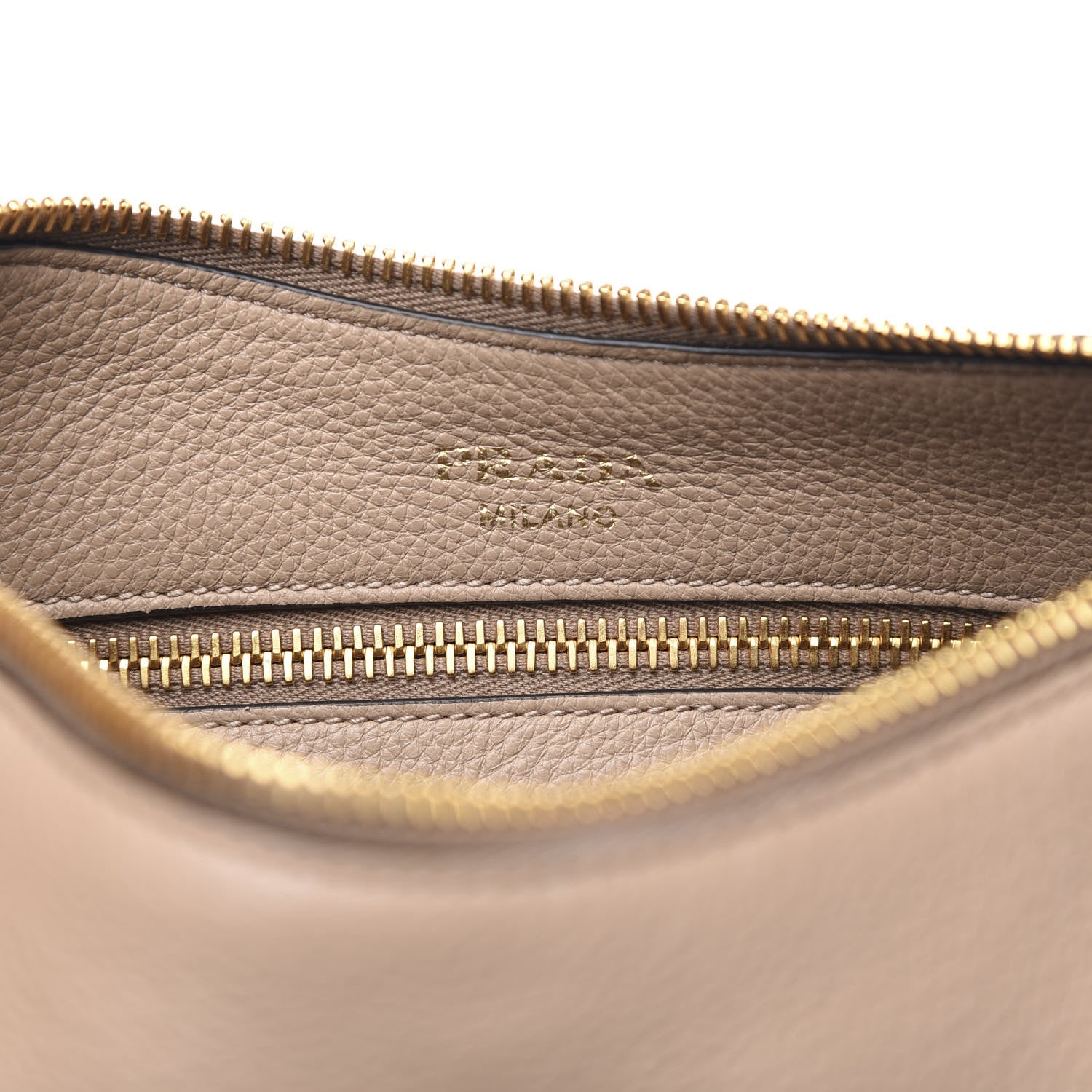 Prada Vitello Daino Zippered Hobo Messenger Cammeo 6 of 11
