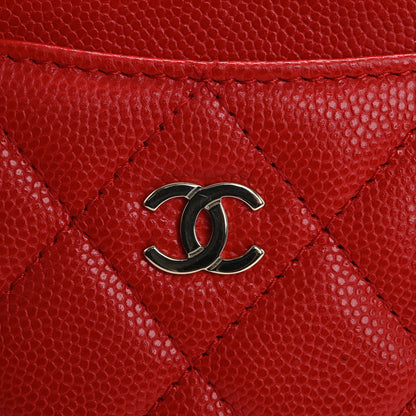 Chanel Caviar Quilted Card Holder Red 9 of 14
