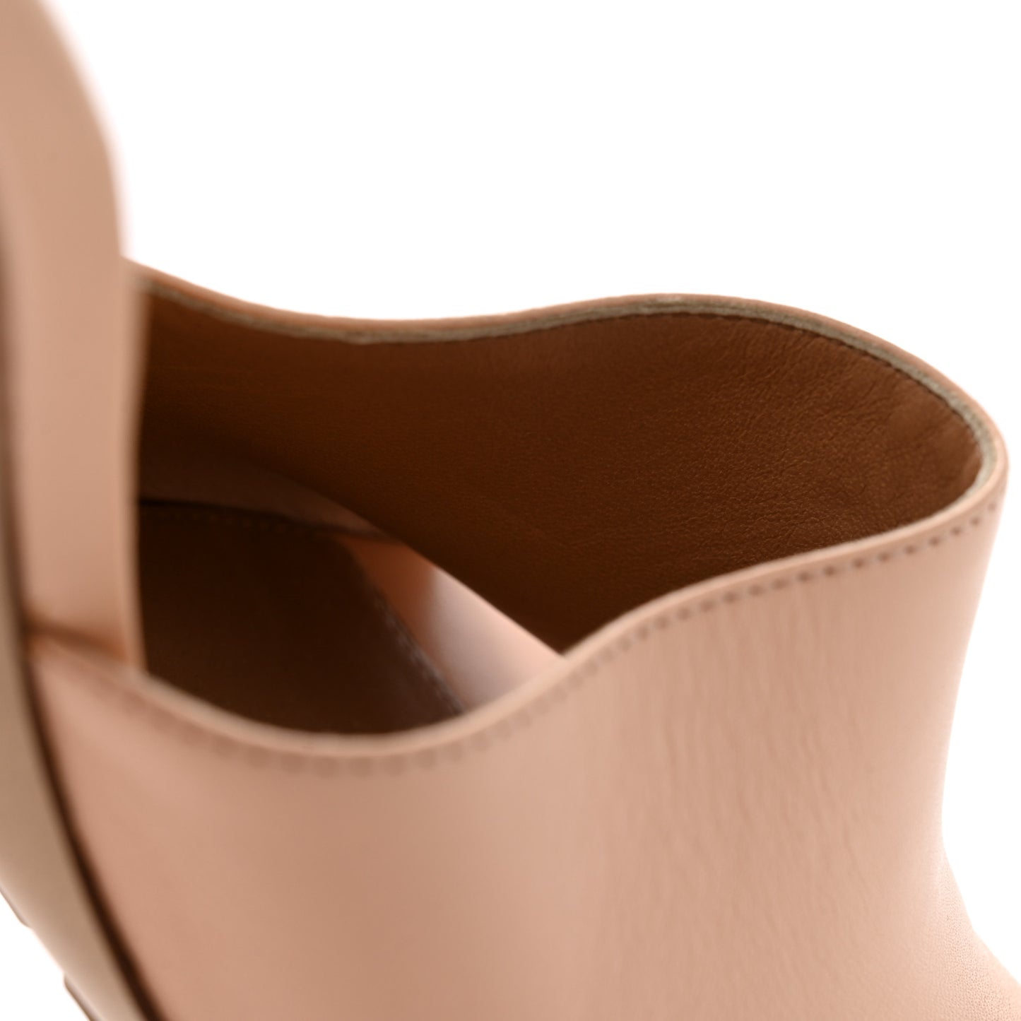 Lambskin Stretch Mule Sandals 40 Porridge