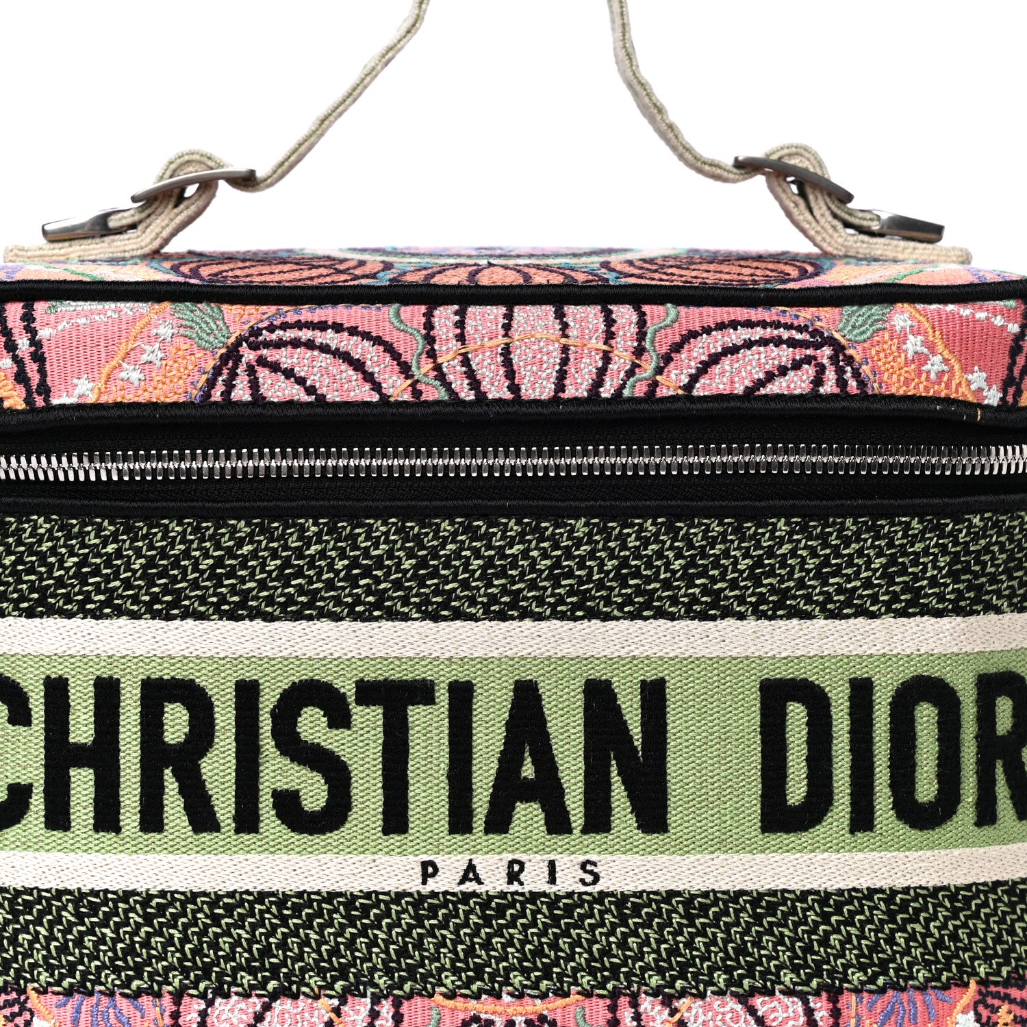 Christian Dior Canvas Embroidered Dior In Lights Diortravel Vanity Case Multicolor 8 of 14