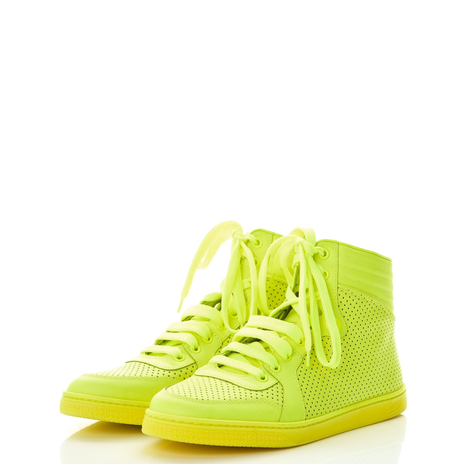 Gucci Calfskin Coda High Top Sneakers 39 Giallo Fluo 3 of 10