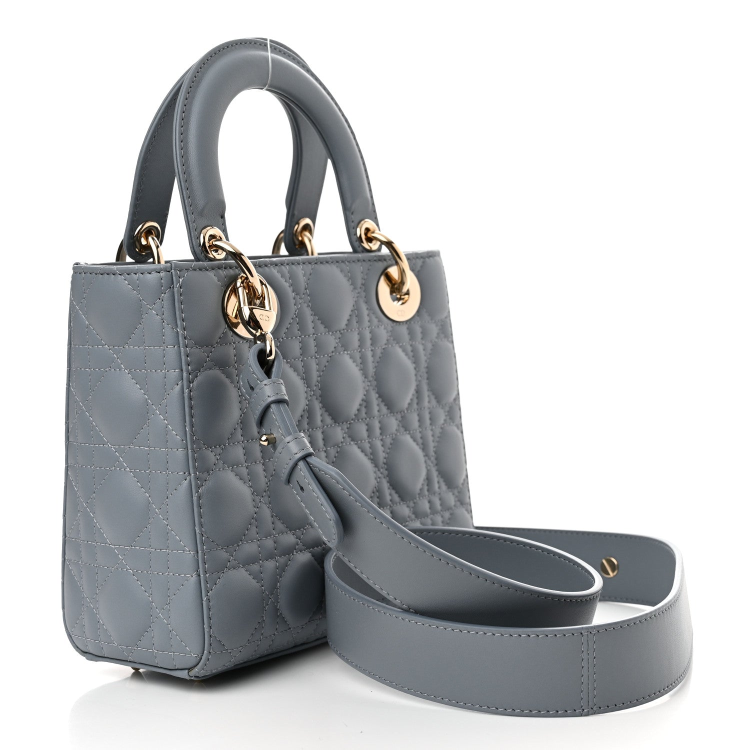 Christian Dior Lambskin Cannage Small My ABCDior Lady Dior Cloud Blue 2 of 12