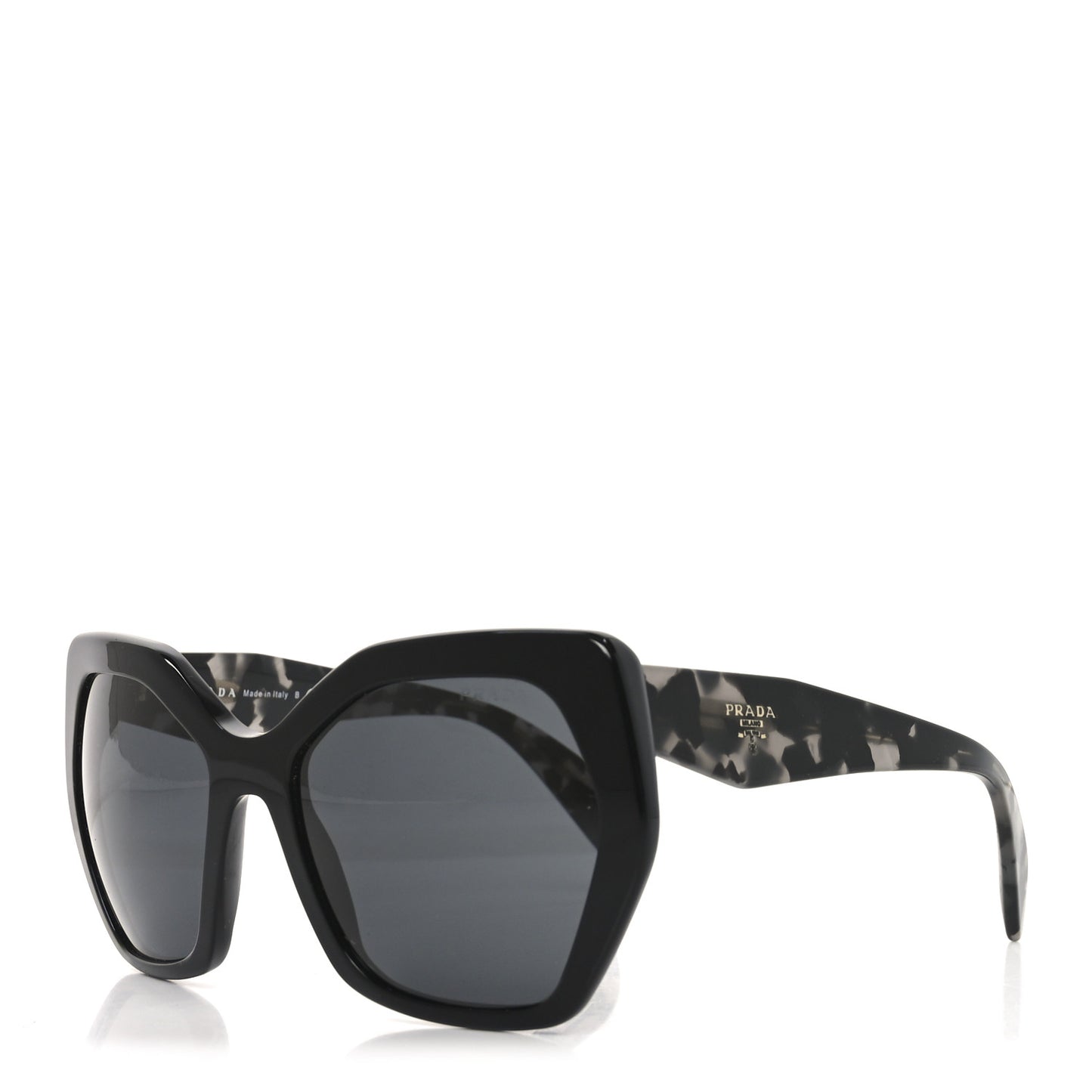 Acetate Sunglasses SPR 16R Black Tortoise Grey