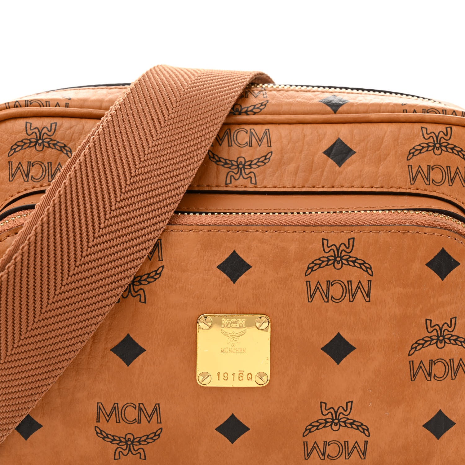 MCM Visetos Monogram Small Aren Crossbody Cognac 7 of 14