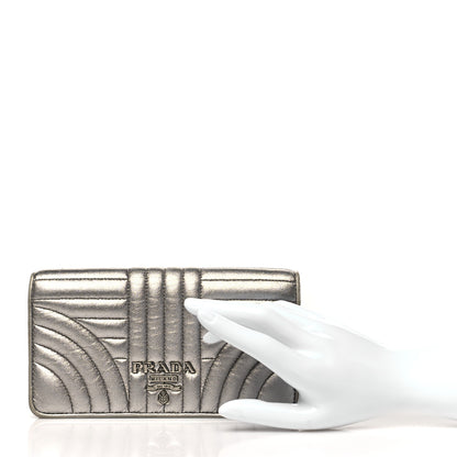 Prada Metallic Nappa Mini Impunture Diagramme Mini Crossbody Bag Cromo 2 of 12