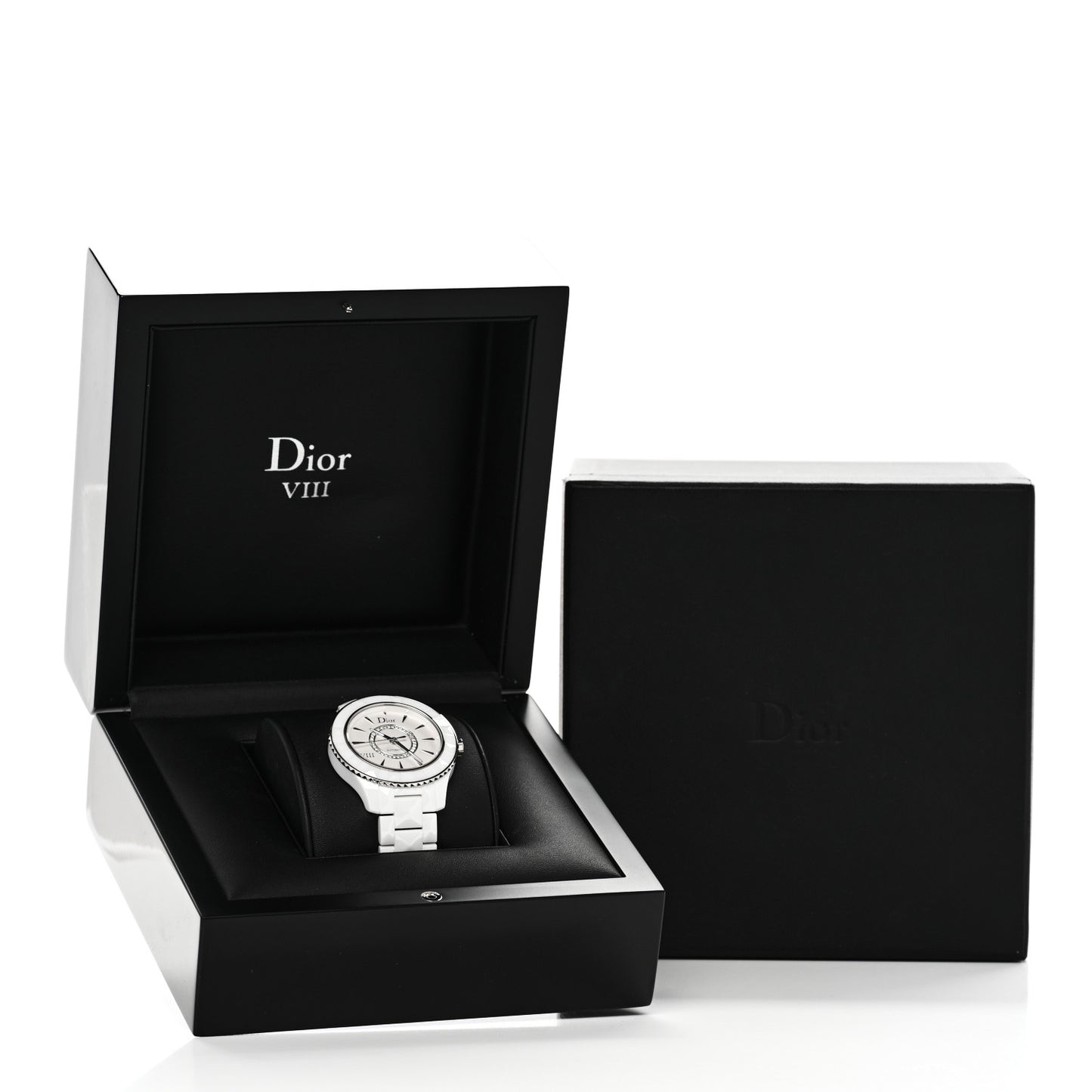 Stainless Steel Ceramic Diamond 38mm Dior VIII Automatic Watch White