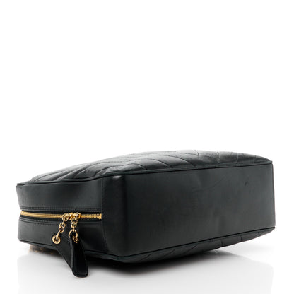 Chanel Lambskin Chevron Quilted Camera Case Black 5 of 15