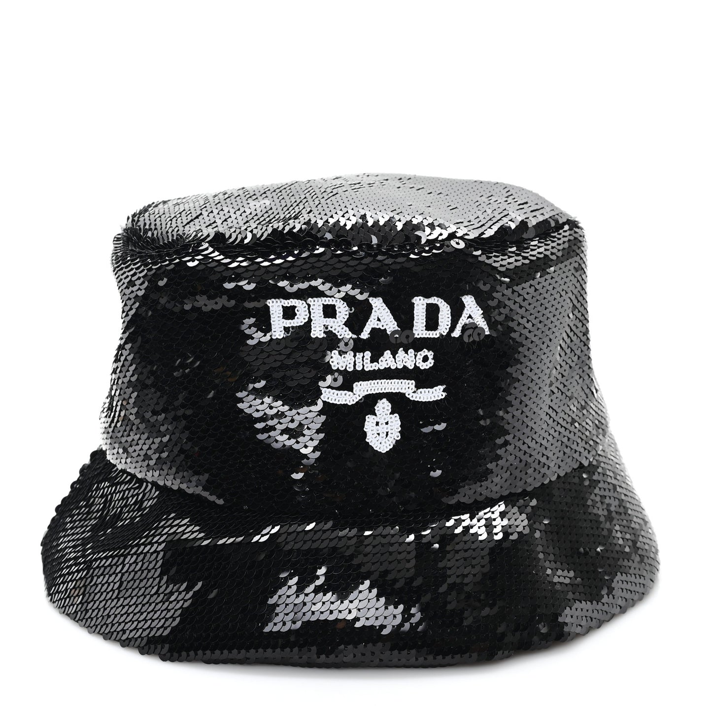 Paillettes Logo Bucket Hat L Black