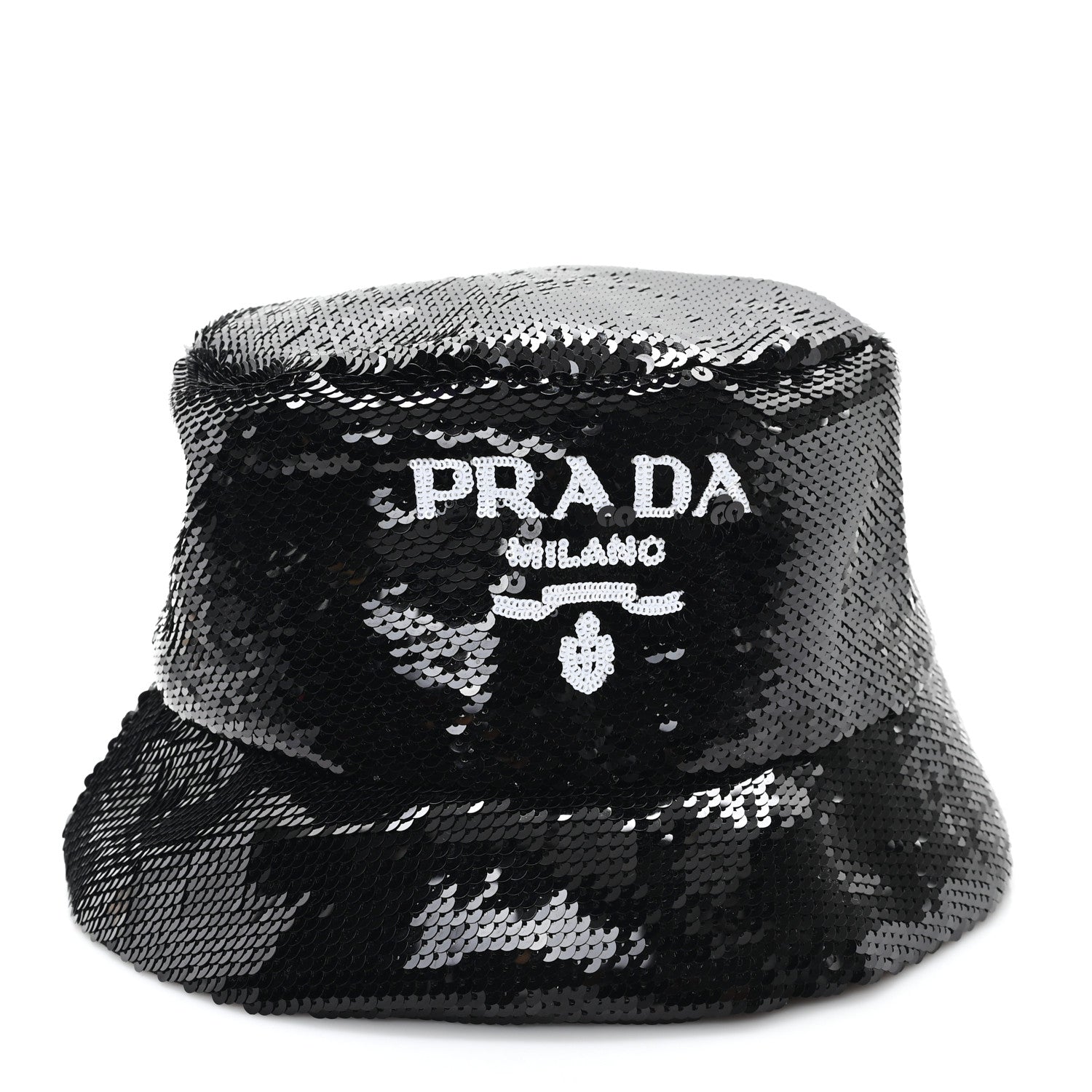 Prada Paillettes Logo Bucket Hat L Black 3 of 8