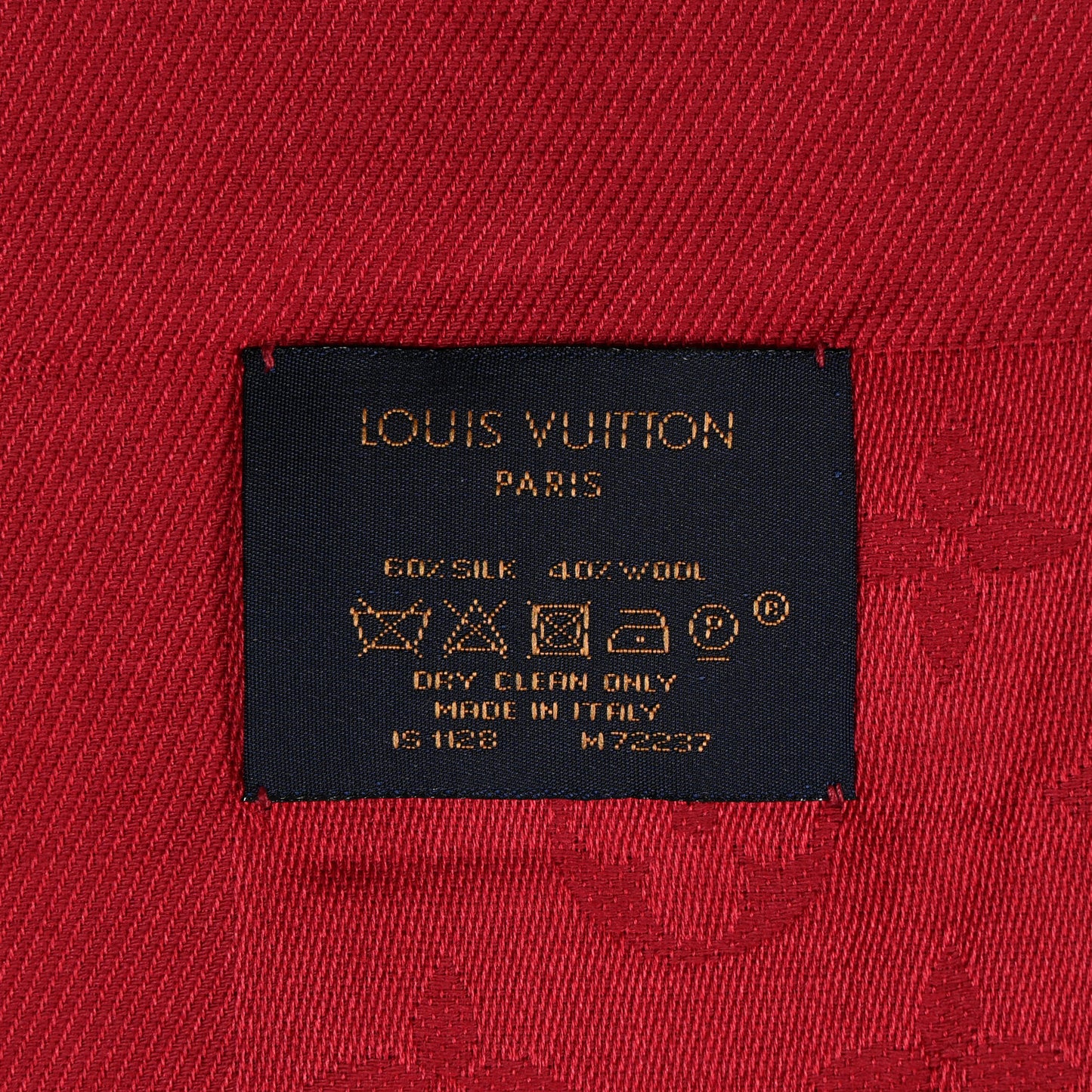 Silk Wool Monogram Shawl Pomme D'Amour