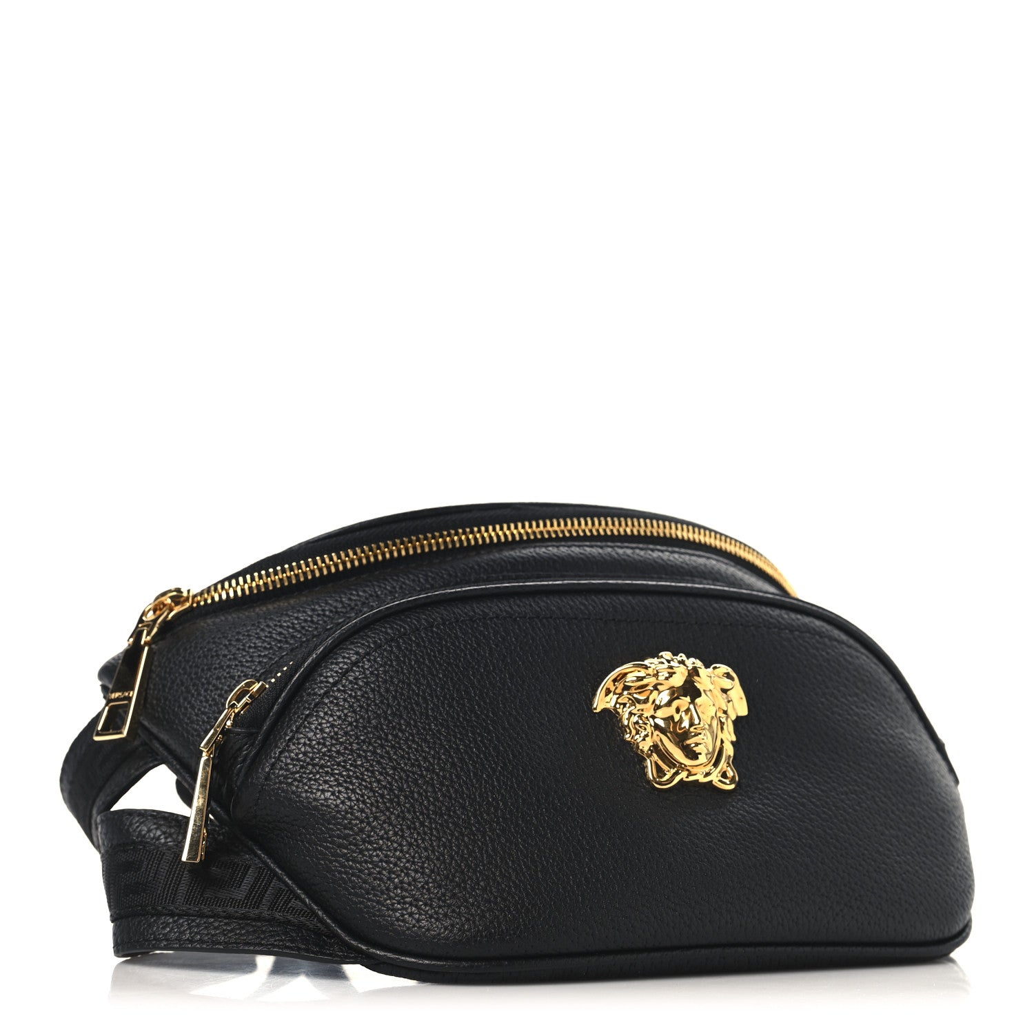 Versace Calfskin Double Zip Medusa Belt Bag Black 4 of 9