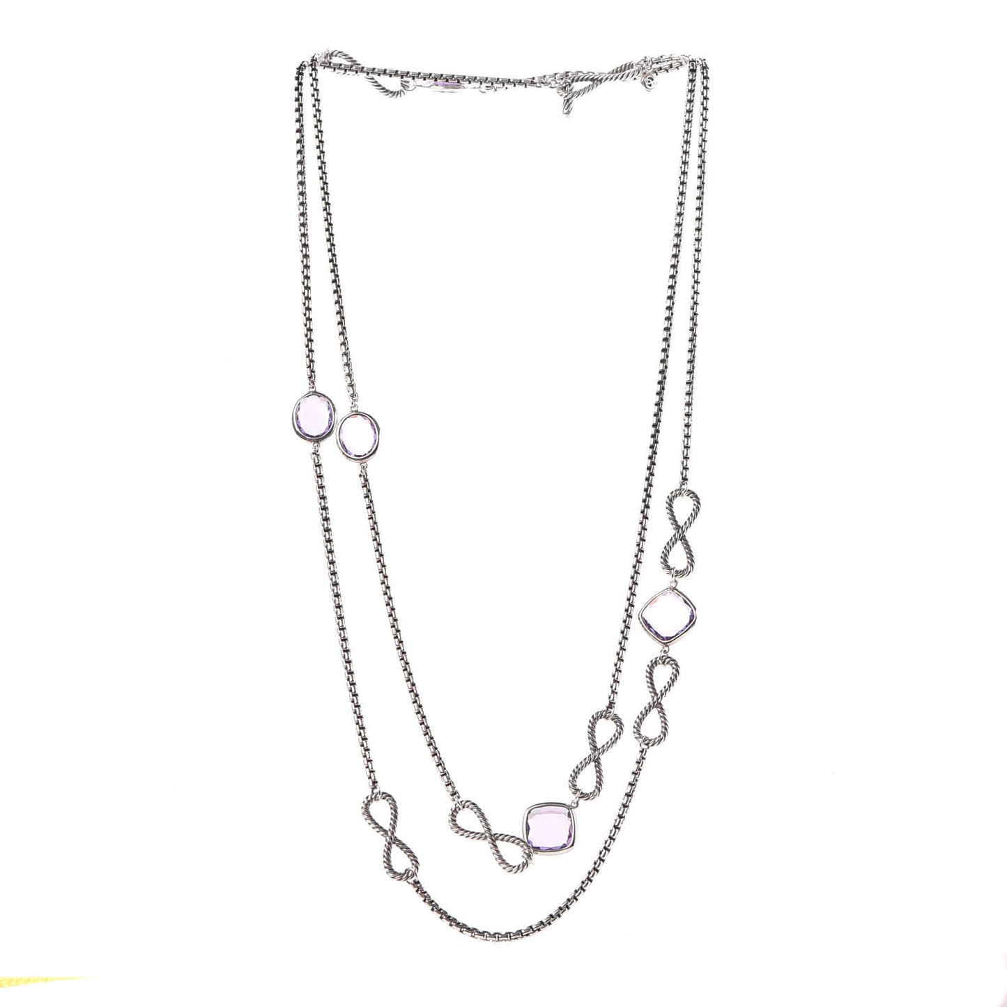 Sterling Silver Amethyst Infinity Necklace