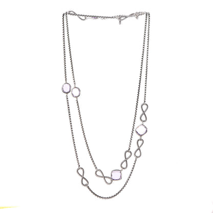 David Yurman Sterling Silver Amethyst Infinity Necklace 3 of 6