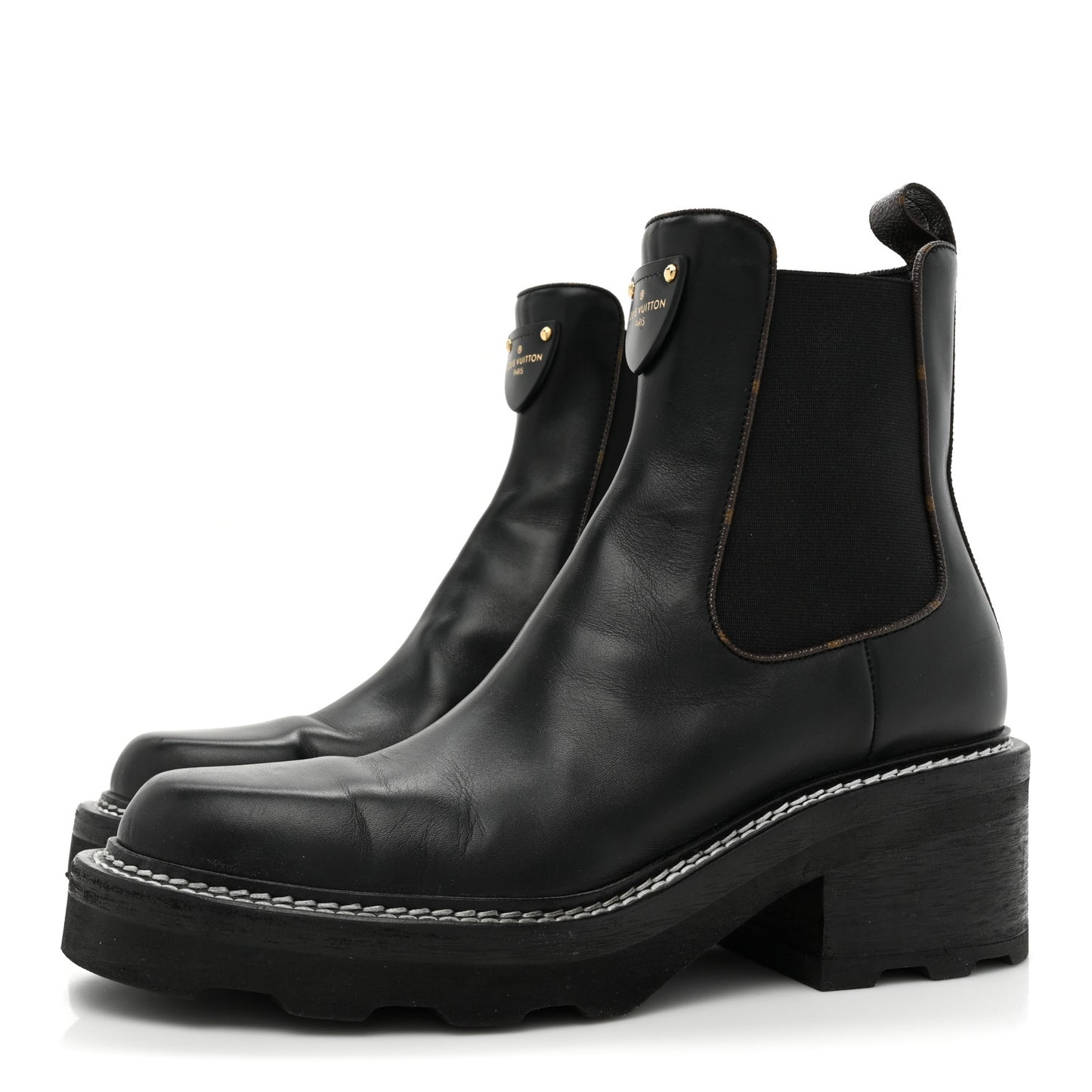 Calfskin Monogram Beaubourg Ankle Boots 40 Black