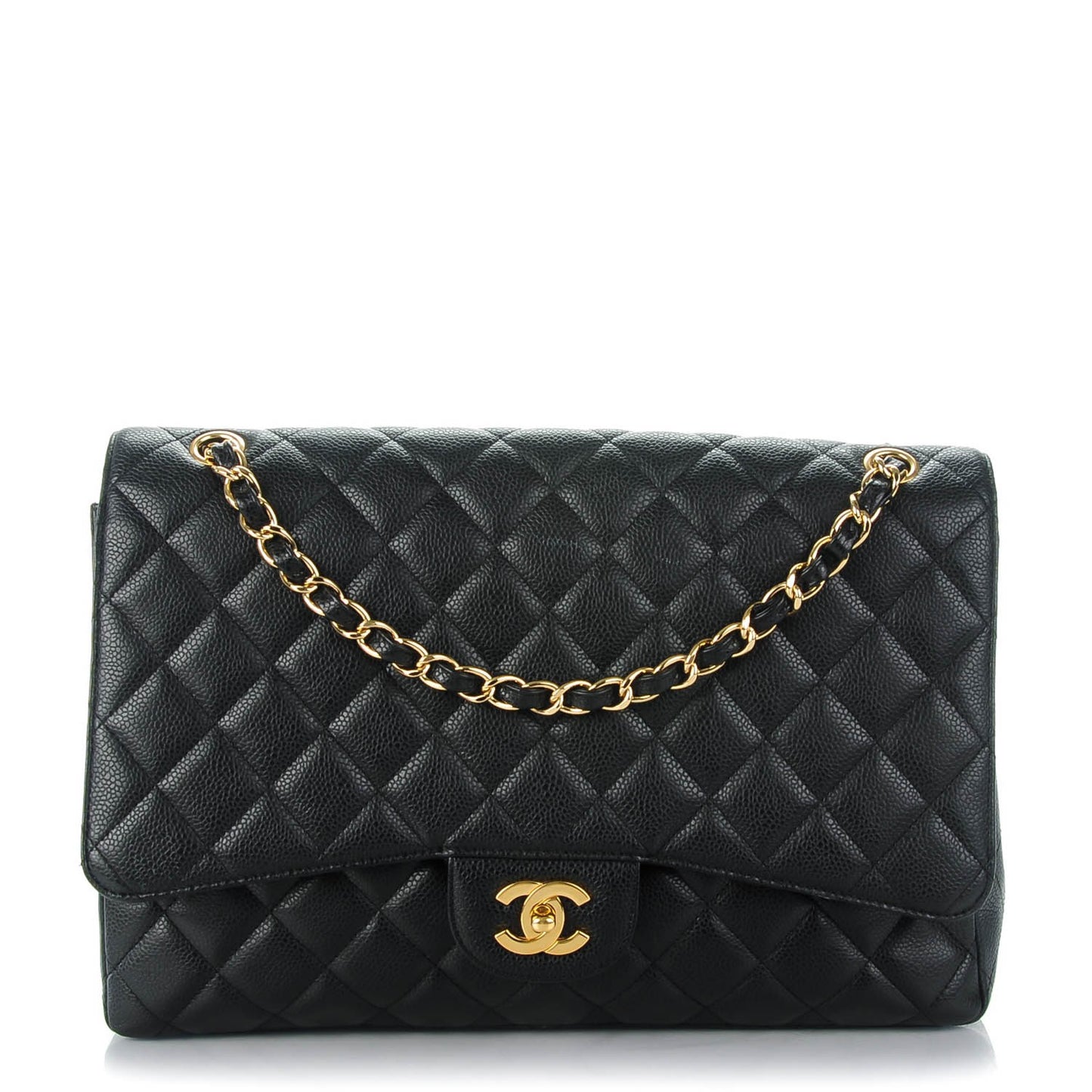 Caviar Quilted Maxi Single Flap Black