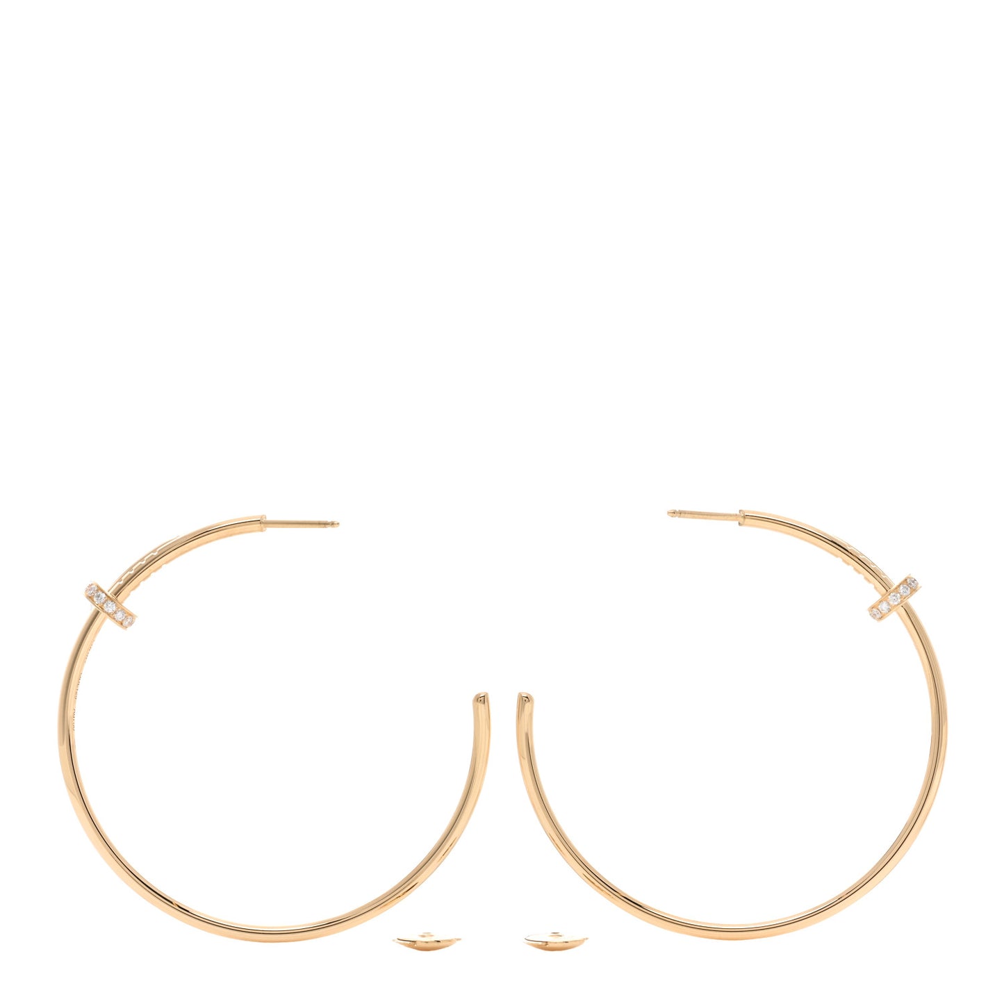 18K Yellow Gold Diamond Juste Un Clou Hoop Earrings